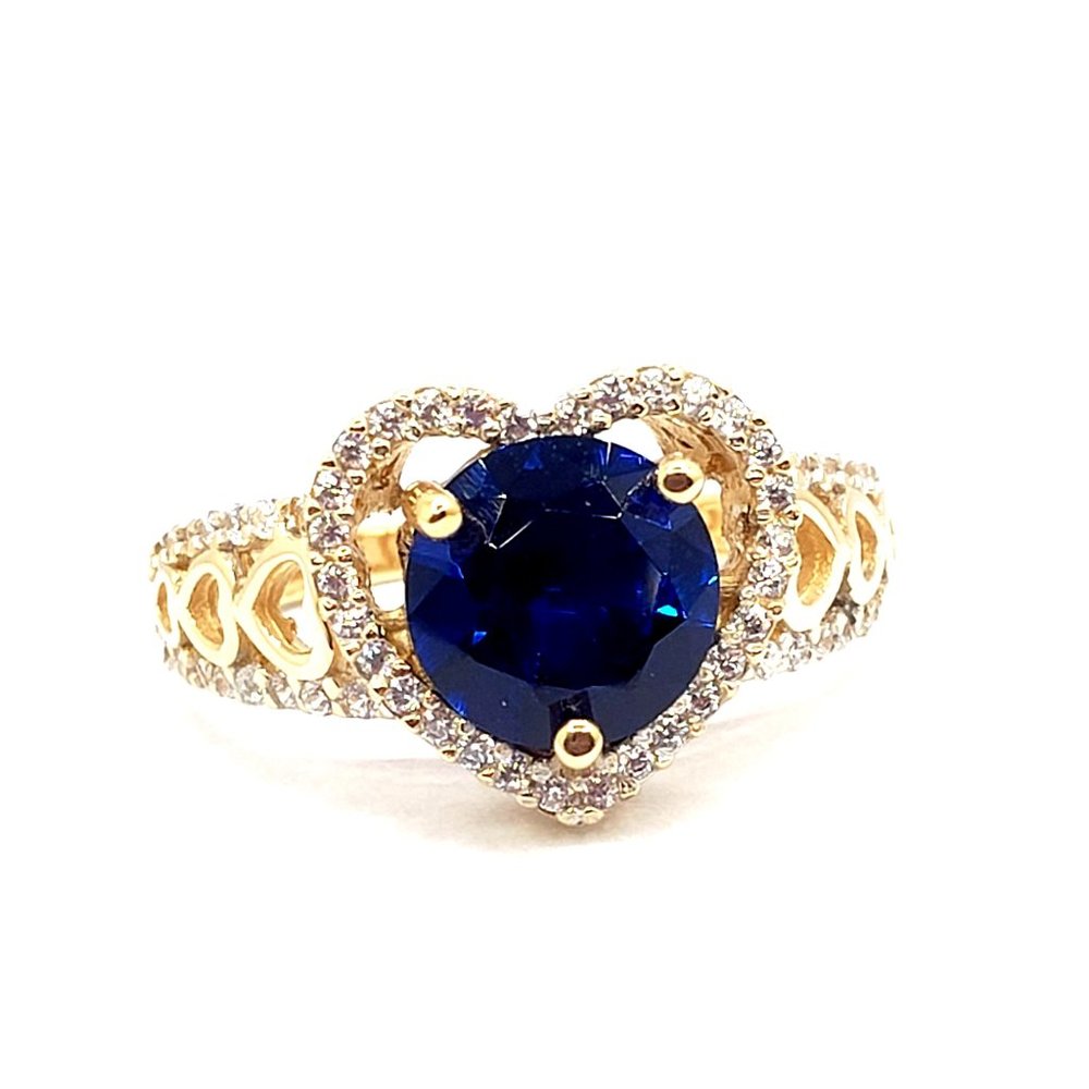 14k REAL GOLD halo ring  heart cut CZ Size 7.5 - Picture 4 of 10